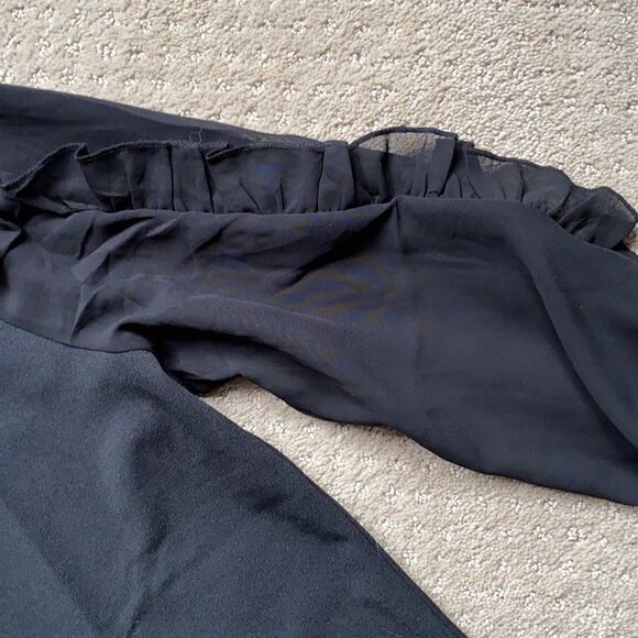 Ann Taylor Factory blouse. Black. Size L. Sheer sleeve. NWOT - Picture 4 of 11